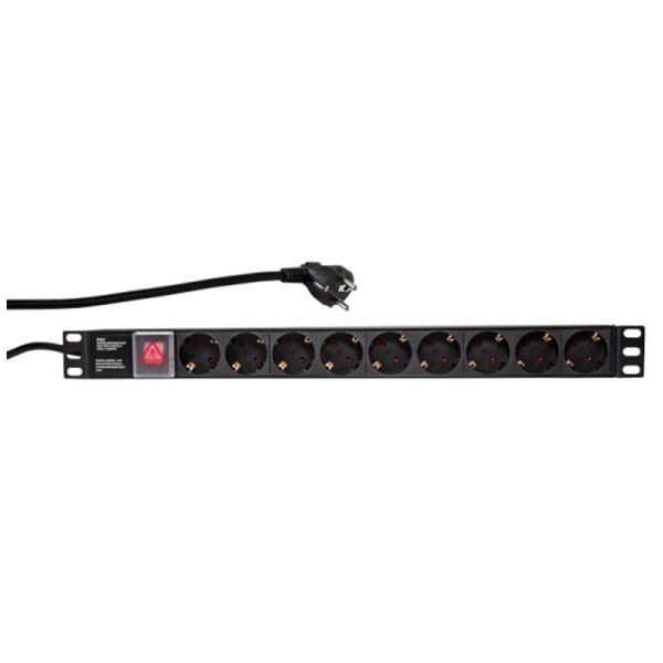 A4N Produžni kabl sa zastitom 9 uticnica 16A, PDU 1U, aluminium sa zastitom, 2m