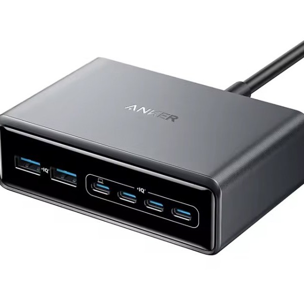 ANKER Prime 200W GaN stoni brzi punjač, 6-portova (4x USB-C i 2x USB-A) srebrni