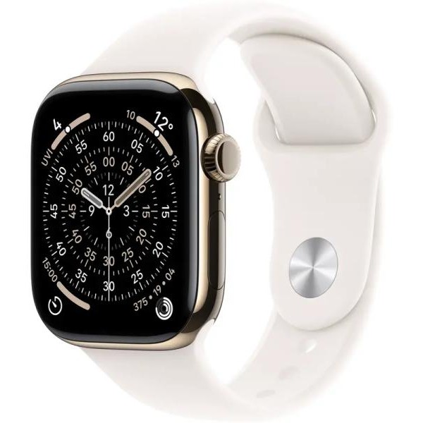 APPLE Watch S11 Cellular 42mm Gold Titanium Case with Light Blush Sport Band - S/M (mf8w4rk/a)