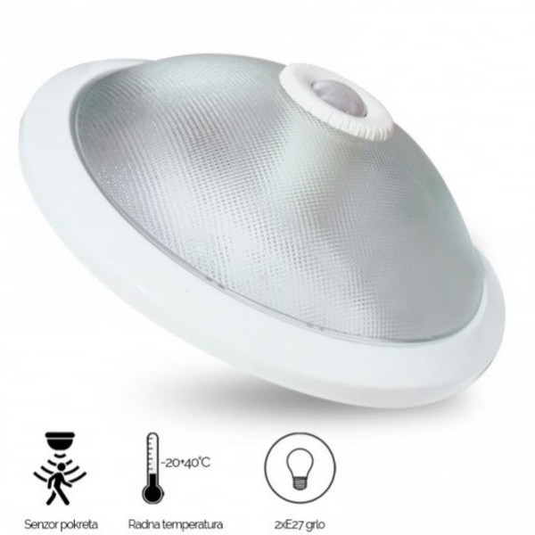 BBLINK PLAFONJERA SENZOR 1024 2XE27 BELA