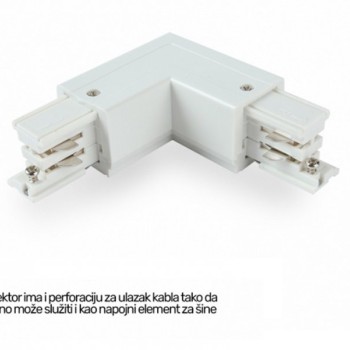 BBLINK Trofazni L konektor desni beli WSO-28B