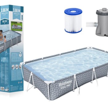 BESTWAY Bazen sa metalnom konstrukcijom i filter pumpom 366x201x66cm Steel pro