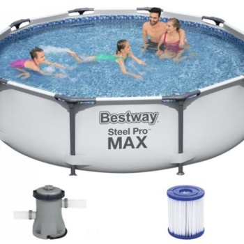 BESTWAY Okrugli porodični bazen sa metalnim okvirom filter pumpom 305x76cm Steel Pro MAX