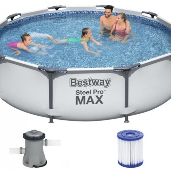 BESTWAY Okrugli porodični bazen sa metalnim okvirom filter pumpom 305x76cm Steel Pro MAX