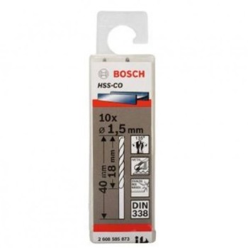 BOSCH Burgija za metal HSS-Co, DIN 338 1,5 x 18 x 40 mm pakovanje od 10 komada