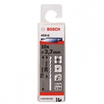 BOSCH Burgija za metal HSS-G, DIN 338 3,7 x 39 x 70 mm pakovanje od 10 komada