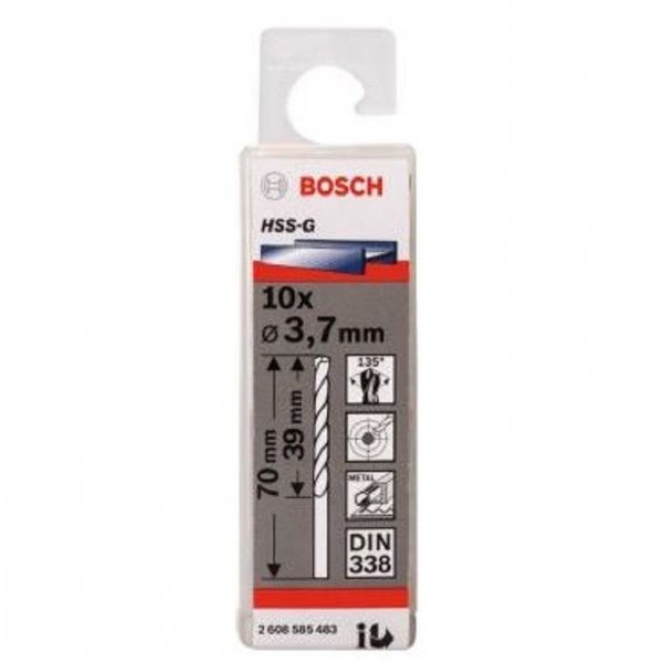 BOSCH Burgija za metal HSS-G, DIN 338 3,7 x 39 x 70 mm pakovanje od 10 komada