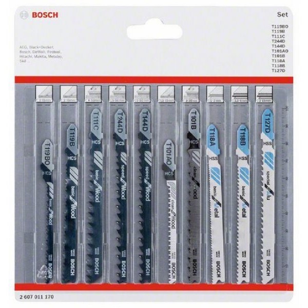 BOSCH List ubodne testere set 10 komada Wood+Metal 2607011170
