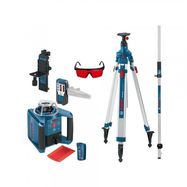BOSCH plavi alat GRL 300 HVG rotacioni laser sa zelenim linijama + BT 300 HD stativ + GR 240 merna letva