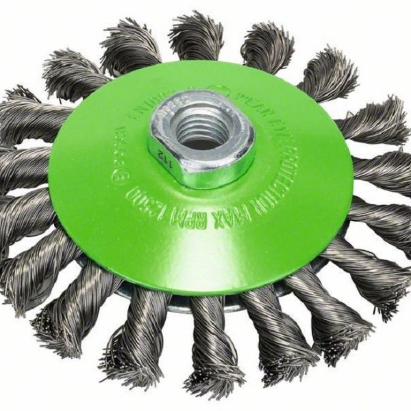 BOSCH Pletena pljosnata četka 115, nerđajuća 2608622109, 115 mm, 0,35 mm, M14