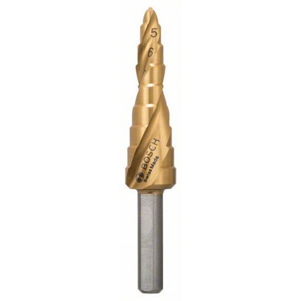 BOSCH Stepenasta burgija HSS-TiN  2608597525, 4 - 12 mm, 6,0 mm, 66,5 mm
