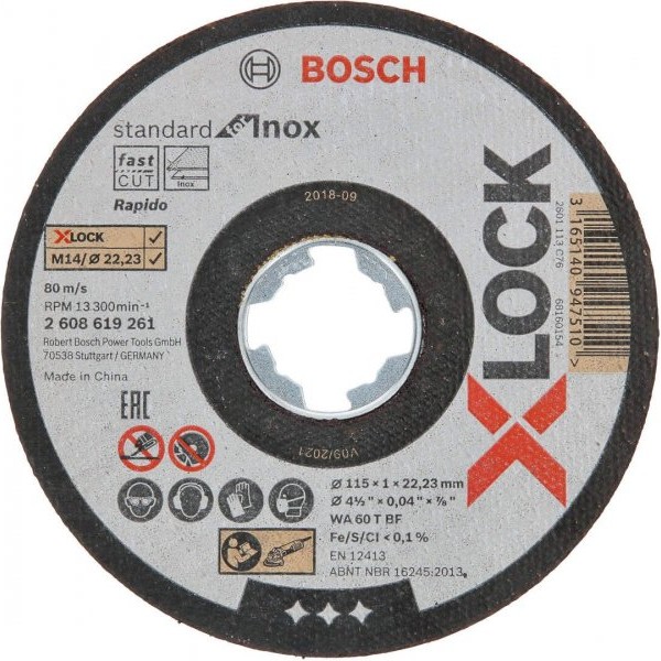 BOSCH X-LOCK Standard for Inox 10x115x1x22,23 mm za ravno sečenje - 2608619266