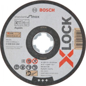 BOSCH X-LOCK Standard for Inox 125x1x22,23 mm za ravno sečenje - pakovanje 10 komada (2608619267)