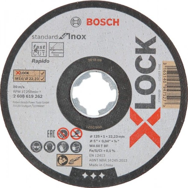 BOSCH X-LOCK Standard for Inox 125x1x22,23 mm za ravno sečenje - pakovanje 10 komada (2608619267)