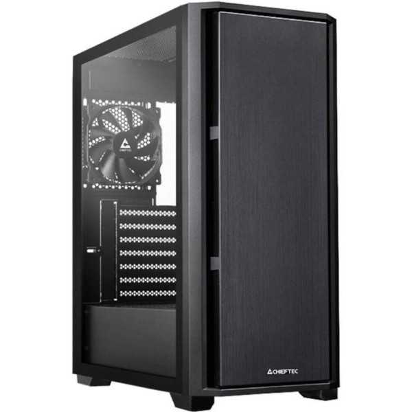 CHIEFTEC Kuciste Pro Midi , Glass, 1x120mm TG AS-02B-TG-OP