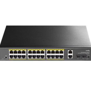 CUDY GS1026PS2 24-Port Gigabit PoE+ Switch with 2 Uplink Gigabit Ports and 2 Gigabit SFP Slots 300W