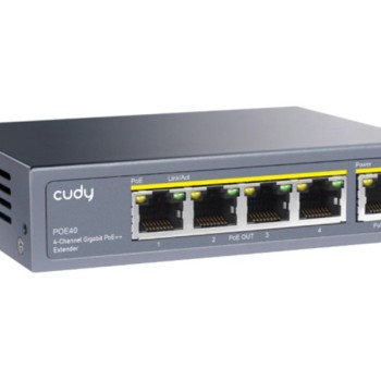 CUDY POE40 60W/30W Gigabit POE+ Extender, 802.3af/802.3at Standard, Data Power 100 Meters, Metal