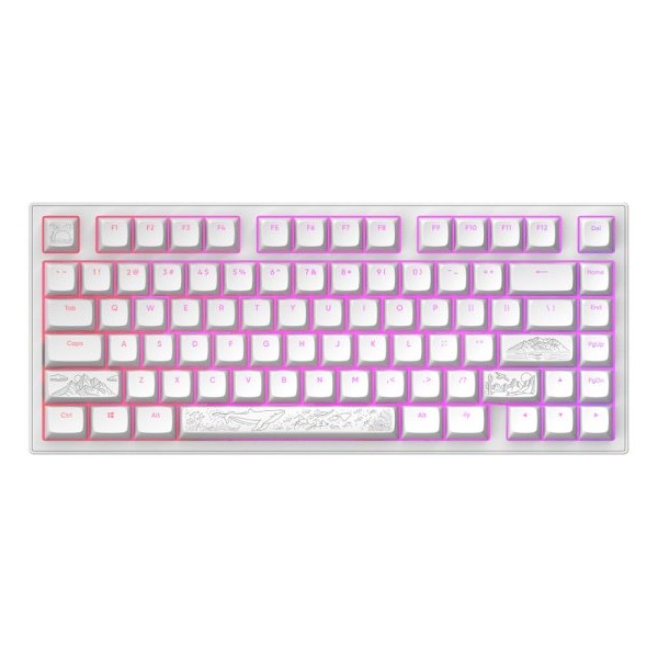 Dark Project ALU Terra Nostra White - Wired Gaming Keyboard (ANSI)