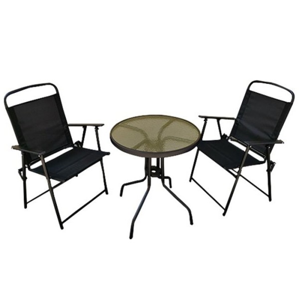 Denis Bistro set od čelika i ratana, 3 dela