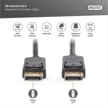 DIGITUS Kabl Display port na Display port 1.2 4K 3m crni