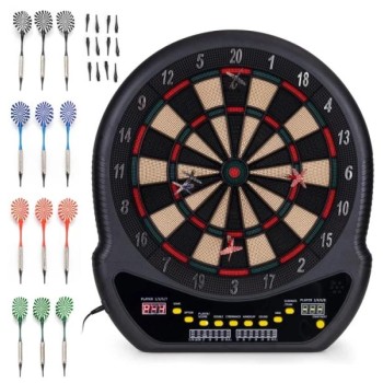ECO TOYS Elektronski pikado 48 cm sa LCD ekranom, 27 igara, set sa 12 pikada