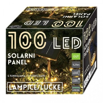 ED Novogodišnja rasveta 100 LED solarni panel 52-541000