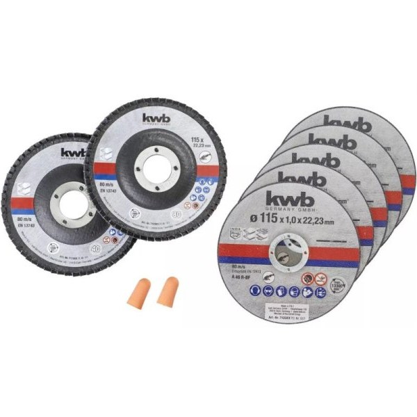 EINHELL By KWB Rezna ploča za metal i lamelni brusni disk 115mm - 7kom.