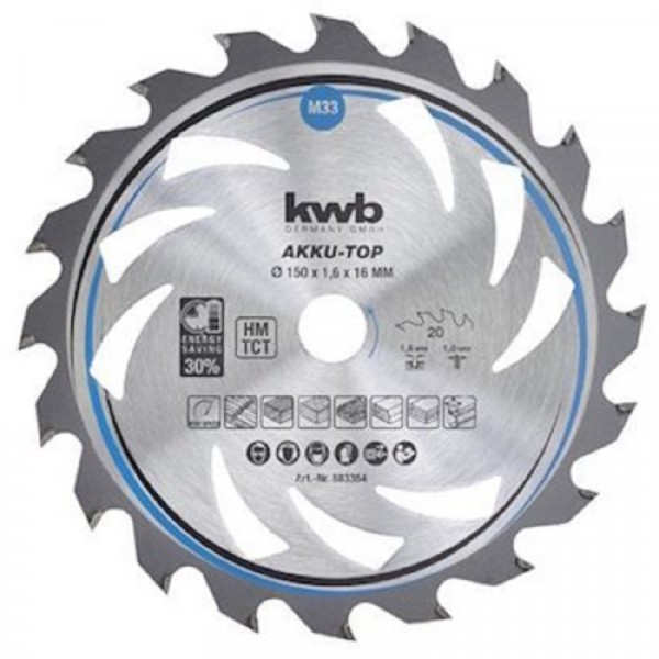 EINHELL KWB TCT rezni list 150x16x1.6mm T20 49583359