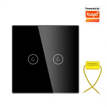 ELEMENTA Wi-Fi smart prekidač svetla bez N provodnika 2x10A WFPS-G02/BK