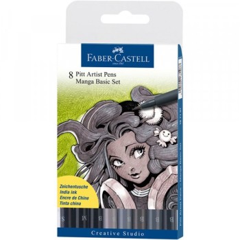 FABER-CASTELL Pitt Art Pen l Manga B set 1/8 167107