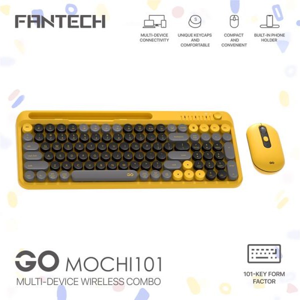 FANTECH Combo miš tastatura wireless WK-899 GO mochi101 zuta