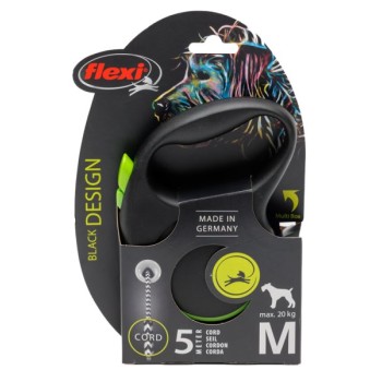 FLEXI Povodac za psa Black Design M cord - 5m