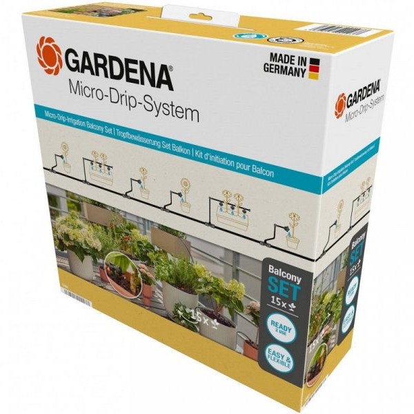 GARDENA Balkonski set kap po kap za navodnjavanje saksija Mikrodrip