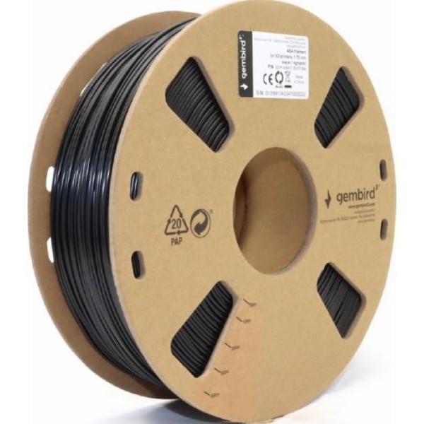GEMBIRD 3DP-ASA1.75-01-BK ASA filament, 1.75 mm, 1kg Black