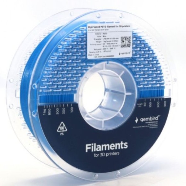 GEMBIRD 3DP-PETG1.75HY-01-B PETG filament velike brzine za 3D stampac 1.75mm, kotur 1KG BLUE