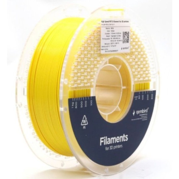 GEMBIRD 3DP-PETG1.75HY-01-Y PETG filament velike brzine za 3D stampac 1.75mm, kotur 1KG YELLOW