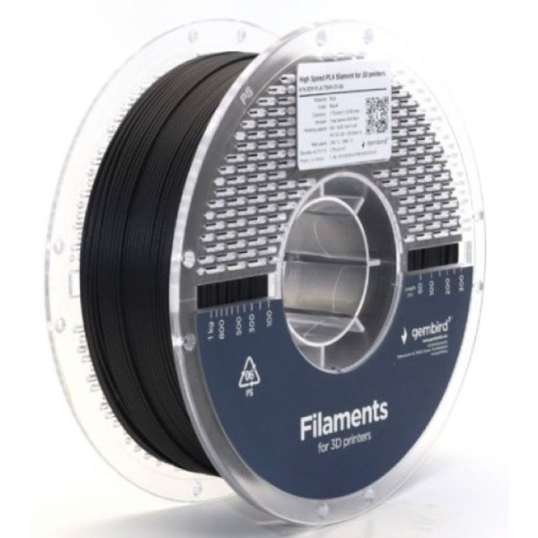 GEMBIRD 3DP-PLA1.75HY-01-BK PLA filament velike brzine za 3D stampac 1.75mm, kotur 1KG BLACK