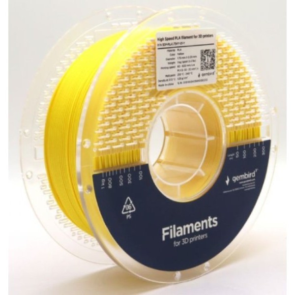 GEMBIRD 3DP-PLA1.75HY-01-Y PLA filament velike brzine za 3D stampac 1.75mm, kotur 1KG YELLOW
