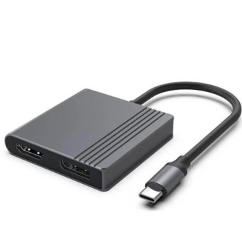 GEMBIRD A-CM-HDMIFDPF-01, Gembird USB C-type muski na HDMI + DisplayPort zenski adapter