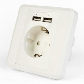 GEMBIRD EG-ACU2A2-01 AC šuko za utikač 2 porta USB punjač, 2.4A 38640