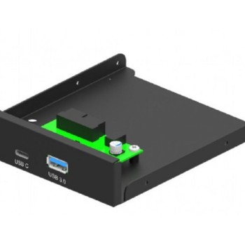 GEMBIRD FDI3-U3C-01 Gembird interni 3.5 prednji PC panel USB 3.1 Type-A + Type-C port, crni