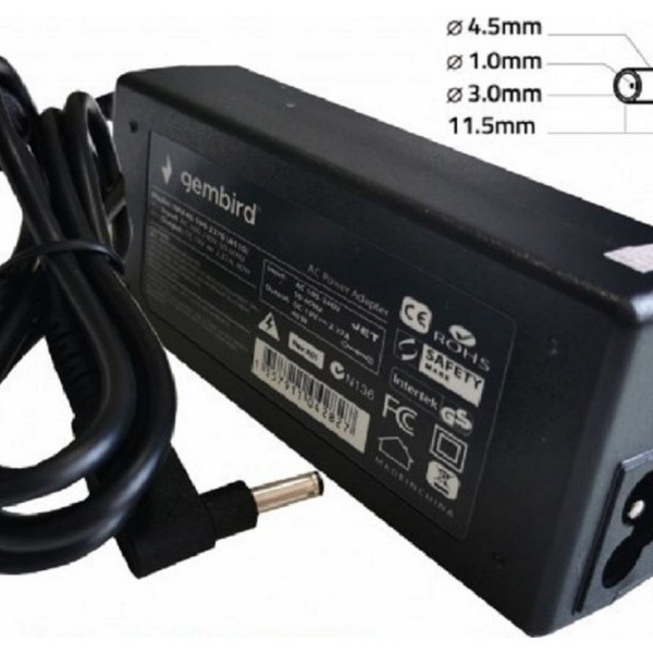 GEMBIRD NPA45-195-2310 (DE05) punjac za laptop 45W-19.5V-2.31A, 4.5x3.0mm Black PIN (983 Alt=DE07