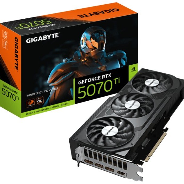 GIGABYTE NVidia GeForce RTX 5070 Ti WINDFORCE OC V2 16GB 256bit GV-N507TWF3OCV2-16GD