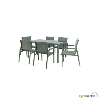 Green Bay Baštenski set sto + 6 stolica Olive (A+B)