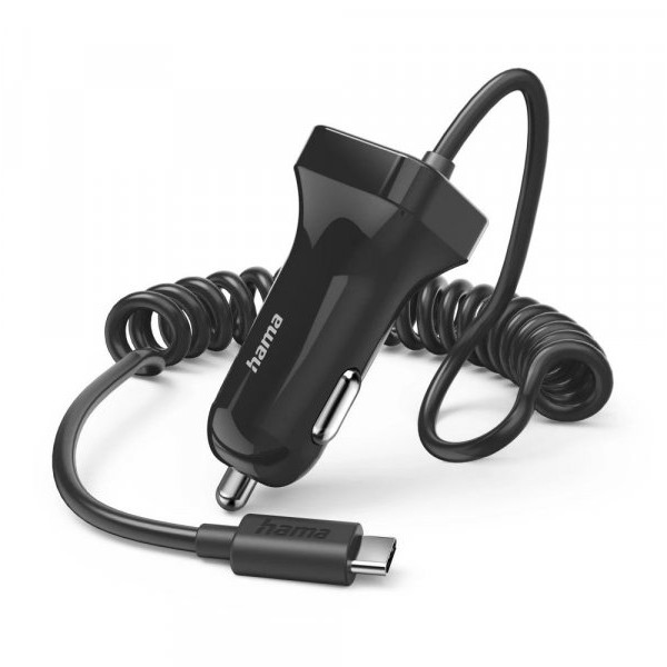HAMA Auto Punjač, USB Tip-C, 12W, 12-24V, 5V/2.4A, Crni