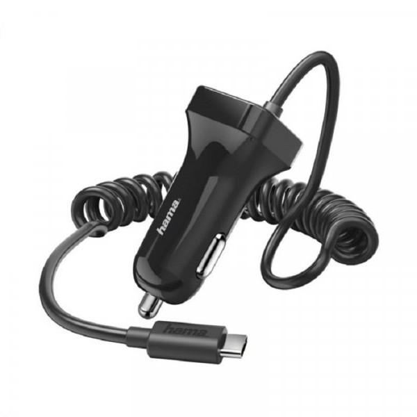 HAMA Auto punjač, USB Tip-C, 2.4 A, crni 183243