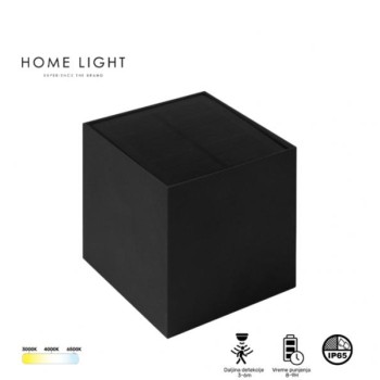 HOME LIGHT Tayo 3W 3CCT Solarna svetiljka crna