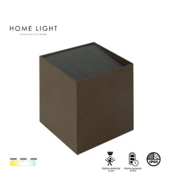 HOME LIGHT Tayo 3W 3CCT Solarna svetiljka braon
