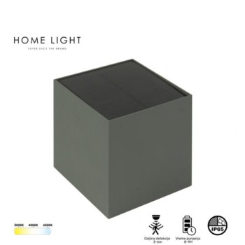 HOME LIGHT Tayo 3W 3CCT Solarna svetiljka siva