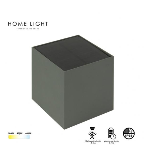 HOME LIGHT Tayo 3W 3CCT Solarna svetiljka siva